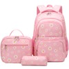Joyfulife Daisy Backpack for Girls Backpack with Lunch Box Kindergarten