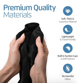 SUN AWAY Portable Blackout Curtain with Window Suction Cups - Easy Install Shade No Tools Required - Temporary Blinds Perfect for Baby Nursery or Dorm Room - with Travel Bag (66" Long x 51" Wide)