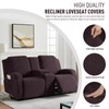 KinCam Loveseat Recliner Covers with Middle Console Slipcover, Recliner Sofa