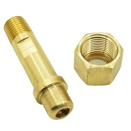 CGA-540 x 1/4"NPT Nut Nipple - Brass Adapter for Oxygen Cylinder Inlet Regulator