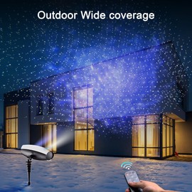 Christmas Projector Lights Outdoor, Upgraded Christmas Snowflake Lights with Water Wave & White Snow, Snowfall Projection Lights Waterproof for Christmas Decorations Outdoor Home Garden Decor