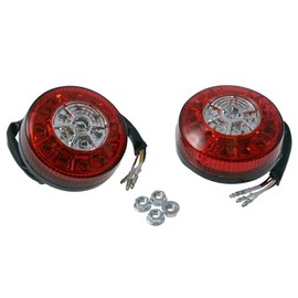 Motorcycle LED Tail Light/Indicator Unit for ATV etc. Black Housing Clear Indicator Lens and Red Rear Light Lens Paa