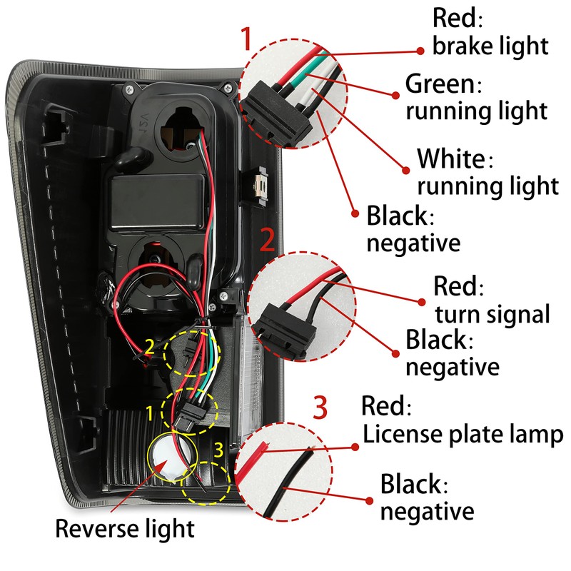 HECASA LED Tail Light Compatible with 2004-2015 Nissan Titan LED