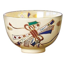 茶道具 in Left Seat Garden 茶道具 Matcha Bowl for Rehearsing a play 色絵 Bowl 熨斗 A