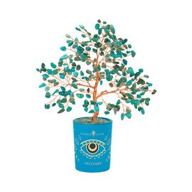 KARMA AND LUCK Soulful Existence Turquoise December Birthday Tree – Feng Shui Tree for Serenity & Balance – Unique Birthday Gift & Spiritual Décor