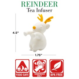 Gamago SF1852 Reindeer Tea Infuser, 2.3 x 4.33 x 2.3, White