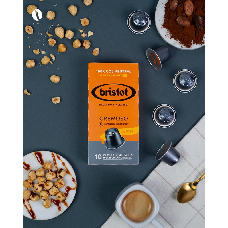 Bristot Cremoso Aluminium Capsules Compatible with Nespresso Original Line Machines