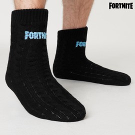 Fortnite Slipper Socks for Men Teenagers - Warm Soft Fluffy Socks with Non Slip Sole Sherpa Lined One Size - Mens Gifts