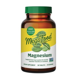 MegaFood MegaFood Magnesium - Supports heart & nervous system - Magnesium Supplement with fermented Magnesium Glycinate - Vegan, Gluten-Free, Non-GMO and Kosher - Made Without 9 Food Allergens - 90 Tabs