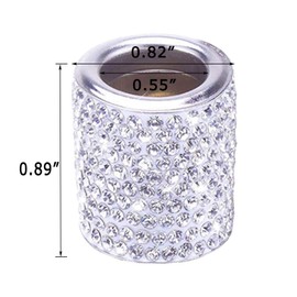 FEENM - Reposacabezas de coche, anillos para decoración de interiores, diseño de diamantes brillantes para coche, SUV, camión, decoración de interiores, paquete de 4, color blanco