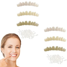 Falsche Zähne Veneers,Zähne zum Aufstecken,Prothesen Zähne Kosmetische Veneers Zähne Set,Furniere Zähne Kosmetische Zahnabdeckung Gefälschte,Zähne Provisorische Zahnprothese Künstliche,2 Stück