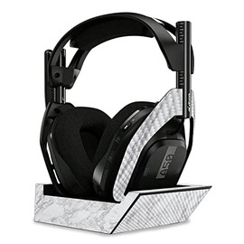 MightySkins Carbon Fiber Skin Compatible with Astro A50 Wireless Headphones + Base Station (Gen 4) - Frost Marble | Protective, Durable Textured Carbon Fiber Finish | Easy to Apply | Made in The USA