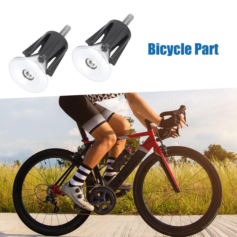 A ABSOPRO Aluminum Alloy Bicycle Bike Handlebar End Plugs Silver