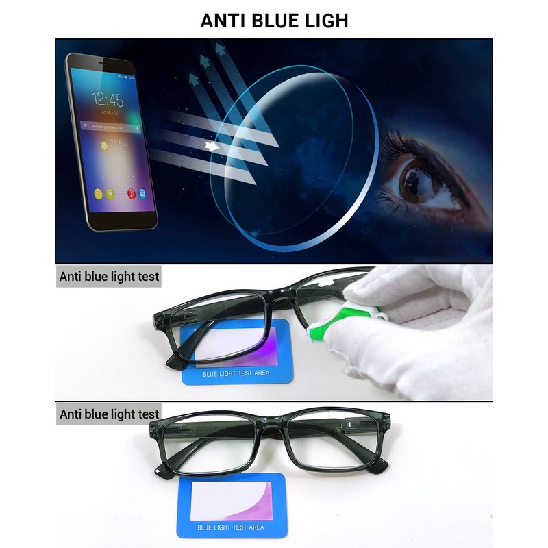 LUFF Unbreakable Reading Glasses for Women,4PCS Blue Light Blocking Reading