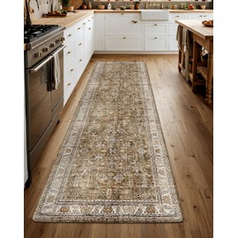 LUMI 2025 Upgraded Cushioned Anti-Fatigue Kitchen Mat, Ultra Soft Non-Slip Runner Rug, Easy-to-Clean Premium PVC Foam Comfort Mat for Home, Office, Sink, Laundry, 24"x87", Taupe