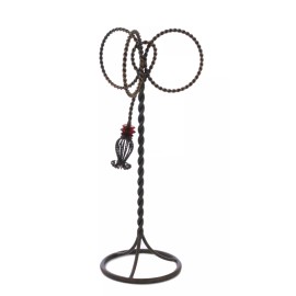 LAREDO Triple Ring Towel Holder, Metal Tassel & Rope Design-22"H.