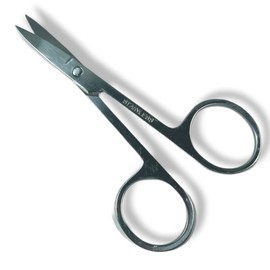 Tijeras de vello facial curvo y redondeado para hombres y mujer, tijeras para cortar el vello de la nariz, Barba, Bigote, ceja, pestañas , cutícula, punta afilada, curva y redonda, grooming. (19405)