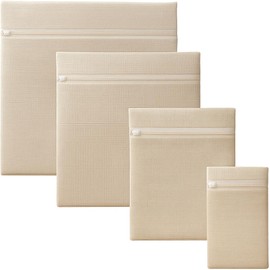 cobalt planet Laundry Bags, Set of 4, Coarse, Cotton, 100% Cotton, Delicate Clothes, Fashionable, Deformation, Damage Prevention, Natural 4 Sizes