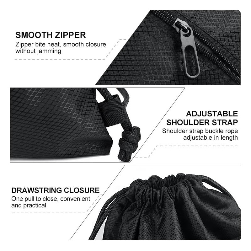 SWKJ Drawstring Bag, Large PE Bag Drawstring Gym Bag with