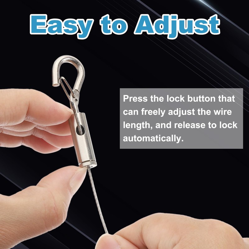 PATIKIL 6 Pcs Adjustable Picture Hanging Wire Kit, 2m/6.6ft Fit