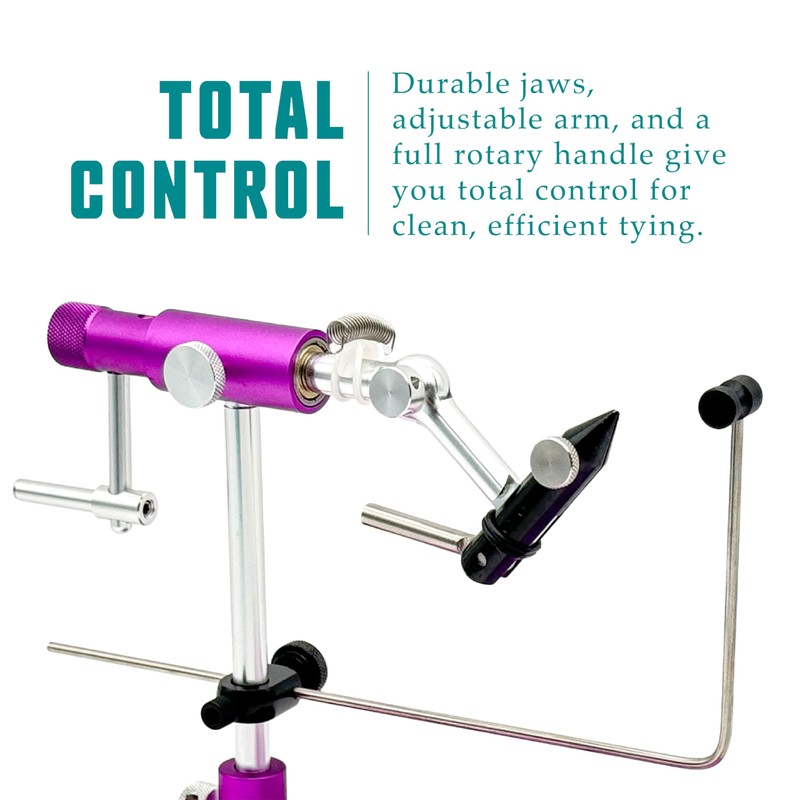 Nirvana V2 Rotary Fly Tying Vise with Travel Base (Bright