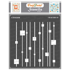 CrafTreat Geometric Stencils for Painting on Wood, Wall Tiles, Canvas, Paper, Fabric and Floor - Climbing Cube Stencil (15 cm x 15 cm) Reusable DIY Art Crafts