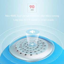 ROCKBROS Electric Bike Bell 90dB Cycling Bells Horn Loud Bicycle Horns Water-Resistant 3 Sound Modes Bike Bells