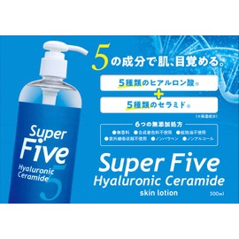 SUPER FIVE Hyaluronic Ceramide, 16.9 fl oz (500 ml), Contains 5 Types of Hyaluronic Acid + 5 Ceramides