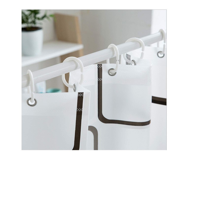Nordic Style Fashion Shower Curtain with Plastic Hooks PEVA Large