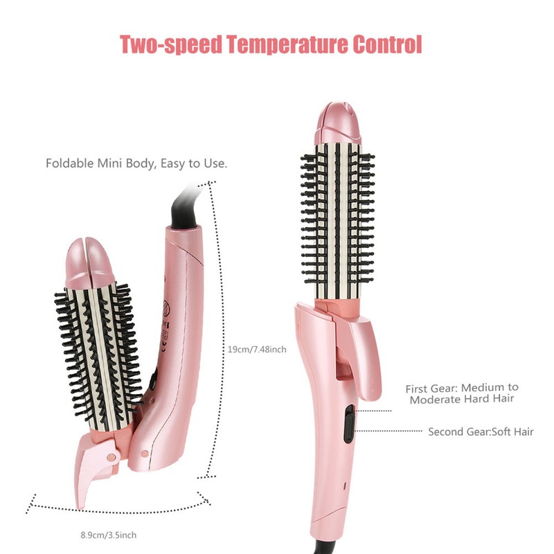 Folding Adjustment Mini Portable Straightener &amp; Curler Comb Hair Stick