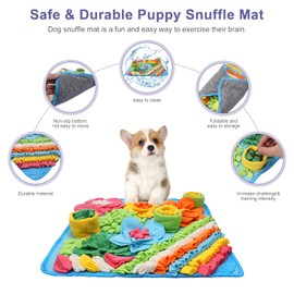 JXTZ Snuffle Mat for Dogs, Interactive Snuffle Mat, 15.4 x15.4 inches for Small & Medium Pets, Pet Treats Feeding Mat for Boredom Relief, Slow Feeder, Felt Wool Feeding Mat, Puzzle Toy for Dogs, Cats