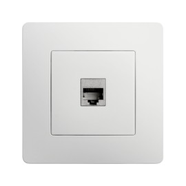 DEBFLEX - Caly RJ45 Socket Cat.6 High Speed Ethernet Wall Socket ABS Flush Mount White 85 x 85 x 36 mm