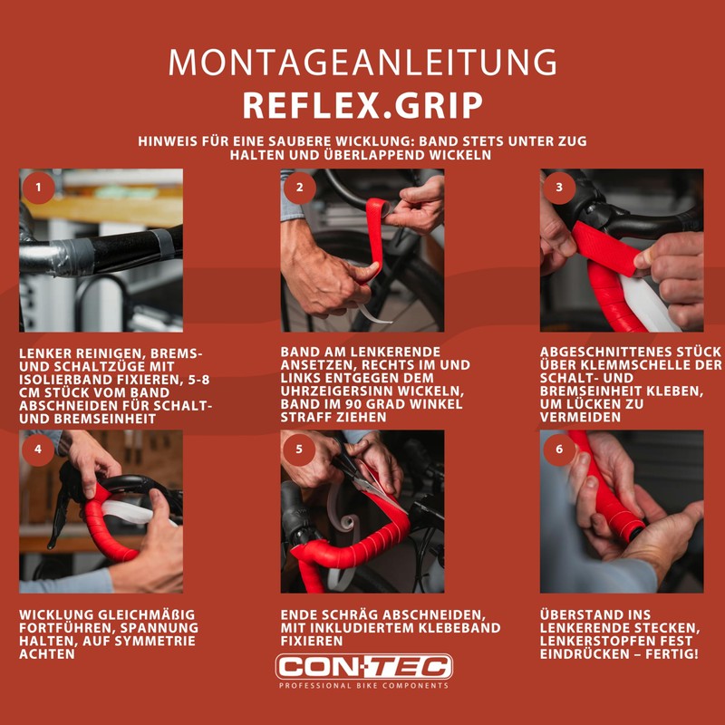 CONTEC CT 03199996 Handlebar Tape Reflex Grip Black 200 mm