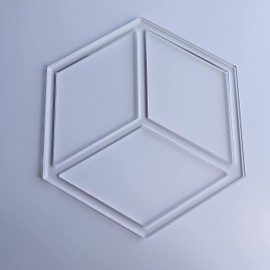 Hexagon 3 Pocket Valet Tray Router Templates, Clear Acrylic Template, Woodworking Router Template