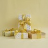HUIHUANG Luxury Gold Thick Ribbon 2" Gold Shimmer Satin Ribbon