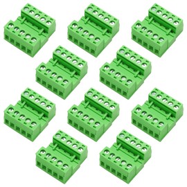 DIFLAX Pack of 10 5 Pin 2EDGRK 5.08 mm Pitch Pluggable PCB Screw Terminal Connector 0.15 in Tilt PCB Mount Screw Pluggable Terminal Block Connector for Socket Panel Mount