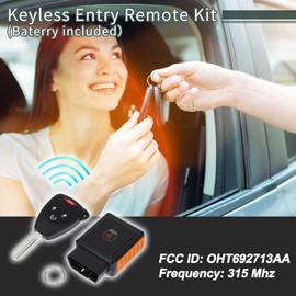 X AUTOHAUX OHT692713AA Keyless Entry Remote Key Fob for Jeep Wrangler 2007-2018 for Jeep Compass Patriot 2007-2017 with Chip 4 Button Key Kit 315Mhz
