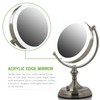 Ovente 9.5" Lighted Tabletop Makeup Mirror, 1X & 5X Magnifier,
