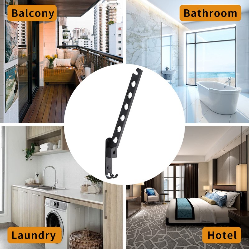 JOOM Retractable Folding Wall Mounted Clothes Hanger Rack Clothes Storage