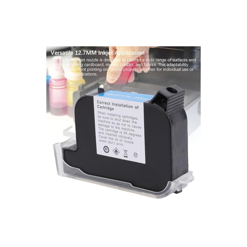 Garosa Cartucho Tinta Portátil 12,7mm Negro 42ml Secado Rápido