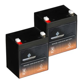 CB CHROMEBATTERY 12V 5AH Maintenance-Free Battery for Alarm Systems, Scooters, Toys, Emergency Lights, and More - F1 Spade Terminal - 2 Pack