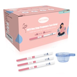 Pregnancy Test Strips with Urine Cups, 25 Count Individually Wrapped hCG Early Detection Home Tests Over 99% Accurate, Rapid Early Detection Pregnancy Test Strip 25mIU/mL