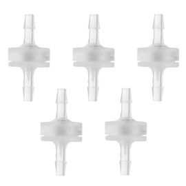 eMagTech 5PCS 1/8 Inch (3mm) One-Way Check Valve 30.6x14.9mm PP Non-Return Check Valve for Water Fuel Oil Air Gas Pneumatic Systems