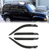 Puermto Original Side Window Wind Deflector, 4pcs Out-Channel Tape-On Dark Smoke Rain Guards Set, Vent Visor Compatible with 2002-2007 Jeep Liberty 94428