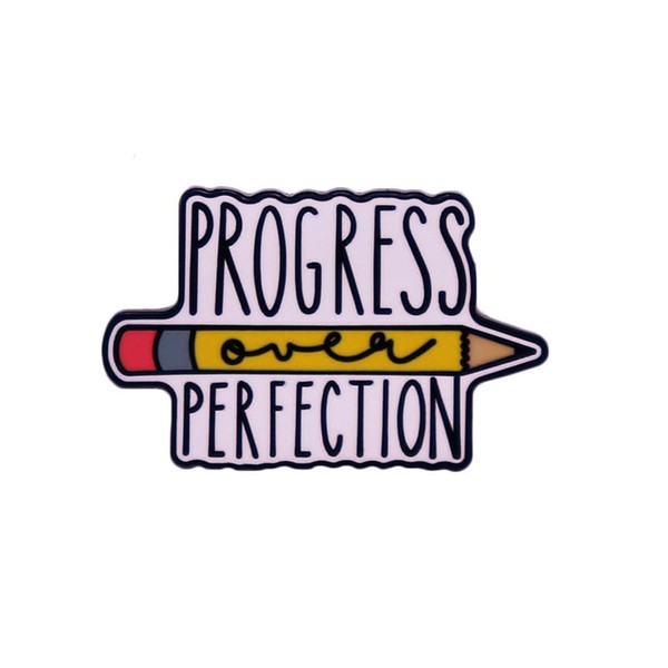 Pencil Brooch PROGRESS PERFECTION Brooch Badge Learning Tool Badge Youth