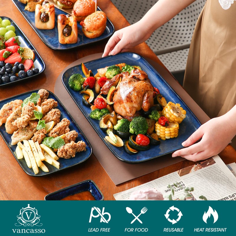 vancasso Stern Serving Platters Set of 3, 15/13/ 11 Inches