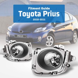 AUTOWIKI Fog Lights For 2010-2011 Toyota Prius 2PCS OEM Replacement Set with Switch and Wiring Kit (OE Style Clear Lens w/Bulbs)