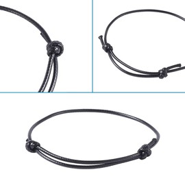 Cheriswelry 50pcs Adjustable Bracelet Making Korean Waxed Polyester Cord Bracelet Friendship Bracelet String, Polyester