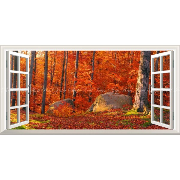 Picture Style Wallpaper Poster (Removable Sticker) - Window Scenery -