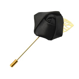 Mens Lapel Pin for Suits Black Rose Brooch Pin for Women Flower Boutonniere for Men Floral Accessories for Dresses Brooches Pins for Boys Wedding Flowers Boutonnieres for Groom Groomsmen Lapel Pin